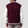 Maroon Wool Body & Bright White Leather Sleeves Letterman Jacket