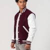 Maroon Wool Body & Bright White Leather Sleeves Letterman Jacket