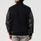 Black Wool & Genuine Leather Varsity Letterman Jacket