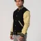 Black Melton Wool Body & Vegas Gold Leather Sleeves Letterman Jacket