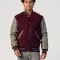 Maroon Body & Grey Leather Sleeves Letterman Jacket