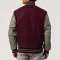Maroon Body & Grey Leather Sleeves Letterman Jacket