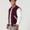 Maroon Wool Body & Bright White Leather Sleeves Letterman Jacket
