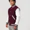 Maroon Wool Body & Bright White Leather Sleeves Letterman Jacket