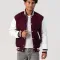 Maroon Wool Body & Bright White Leather Sleeves Letterman Jacket