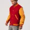 Scarlet Body & Bright Gold Leather Sleeves Letterman Jacket