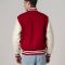 All-Wool Customizable Letterman Jacket in Scarlet Red & White