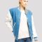 Newark Blue Wool Body & Bright White Leather Sleeves Letterman Jacket