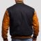 Black Wool & Old Gold Genuine Leather Varsity Letterman Jacket