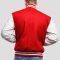 Red Wool & White Genuine Leather Varsity Letterman Jacket