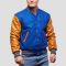 Bright Royal Wool & Old Gold Genuine Leather Varsity Letterman Jacket