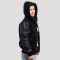 Black Wool Body & Black Sleeves Hoodie Letterman Jacket