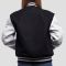 Black Wool Body & Bright White Leather Sleeves Letterman Jacket