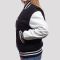 Black Wool Body & Bright White Leather Sleeves Letterman Jacket
