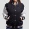 Black Wool Body & Bright White Leather Sleeves Letterman Jacket