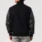 Black Wool Body & Black Faux Leather Sleeves Letterman Jacket