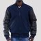 High Royal Wool Body & Black Faux Leather Sleeves Letterman Jacket