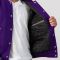 Purple Body & Grey Faux Leather Sleeves Letterman Jacket