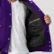 Purple Body & Grey Faux Leather Sleeves Letterman Jacket