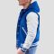Bright Royal Wool Body & White Faux Leather Sleeves Hoodie Letterman Jacket