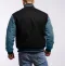 Black Wool Body & Columbia blue Leather Sleeves Letterman Jacket