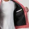 Pink Wool Body & Bright White Leather Sleeves Letterman Jacket