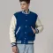 All-Wool Customizable Letterman Jacket in Bright Royal & White