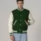 All-Wool Customizable Letterman Jacket in Kelly Green & White
