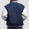 Royal Blue Wool Body & Bright White Leather Sleeves Letterman Jacket