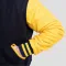 Navy Blue Wool Body & Lemon Leather Sleeves Letterman Jacket