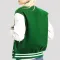 Kelly Green Wool Body & Bright White Leather Sleeves Letterman Jacket