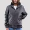 Light Oxford Wool Body & Black Sleeves Hoodie Letterman Jacket