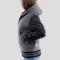 Light Oxford Wool Body & Black Sleeves Hoodie Letterman Jacket