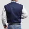 Royal Blue Wool Body & White Faux Leather Sleeves Letterman Jacket