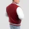 Cardinal Red Wool Body & White Faux Leather Sleeves Letterman Jacket