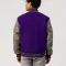 Purple Body & Grey Faux Leather Sleeves Letterman Jacket